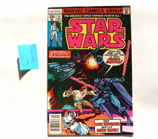 Star Wars Comic Book Marvel Issue 6 C - 7 Square Dec.  77 70 