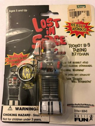 Basic Fun Lost In Space Robot B - 9 Talking Keychain In Package 1997