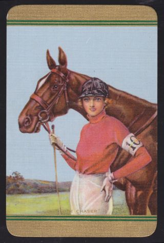 1 Single Vintage Swap/playing Card Enn Horse & Lady 