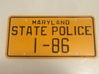 Vintage Maryland State Police Highway Patrol Trooper License Plate