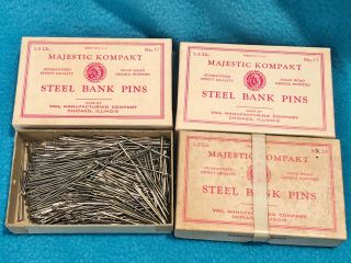 4 Vintage Box Majestic - Kompakt Steel Bank Pins - 1 - 2lbs - No.  24 - Full