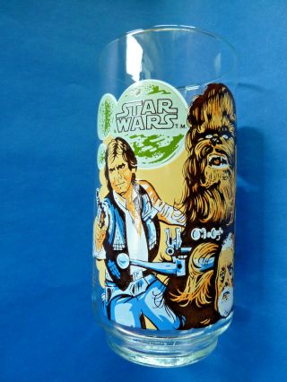 1977 Vintage Star Wars Burger King Promo Glass Chewbacca Han Solo Luke