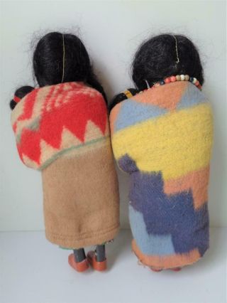 4 Antique Vintage Native American Indian Skookums Dolls with Papoose Baby 8