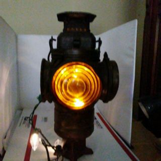 Antique Vintage Adlake Non Sweating Rr Lamp Railroad Switch Lantern Glass Lenses