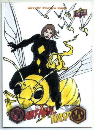 Wasp 2018 Ud Marvel Ant - Man And The Wasp Artist David Newbold Art Sketch 1/1 Sp