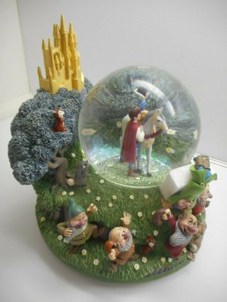 2006 DISNEY SNOW WHITE Happily Ever After SNOW GLOBE Seven Dwarfs,  Prince,  Horse 5