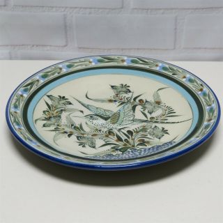 Vintage Mexico Ken Edwards Chale Pottery Round Plate Platter Decorative Bird 10 
