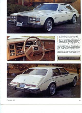 1980 1981 1982 1983 1984 1985 Cadillac Seville 12 Pg Color Article