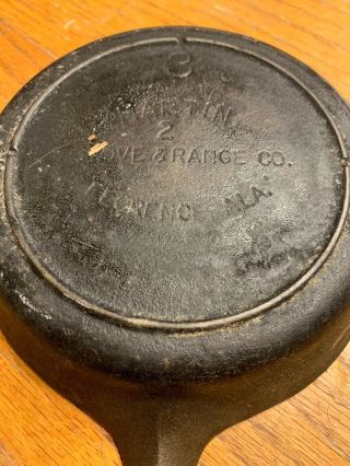 Antique Martin Stove & Range Co.  Florence,  Ala - 3 Cast Iron Frying Pan