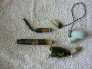 Antique German Or Austrian Porcelain And Wood Smoking Pipe, 3