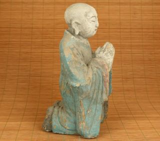 Blessing Big Rare Chinese Old Wood Buddha Statue Temple Worship Table Decorate