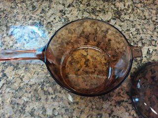 CORNING WARE AMBER VISIONS 2.  5L COVERED SAUCEPAN POT MADE IN USA 4