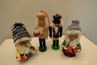 4 Steinbach Wooden Christmas Ornaments