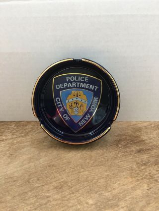 Nypd Ashtray City Of York Police Department Blue With Gold Trim
