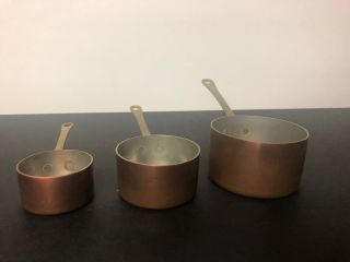 Vintage Copper Measuring Cups Made In Italy - 2oz 4oz 8oz