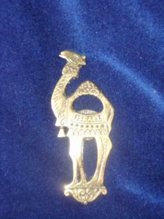 Vintage Israel Judaica Bottle Opener Bronze Enamel Camel Jerusalem 1960 