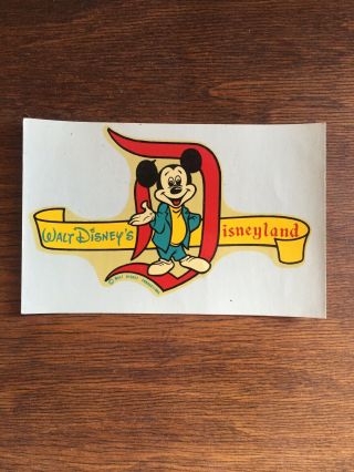 Walt Disney’s Disneyland Decal Walt Disney Productions Mickey Mouse Sticker