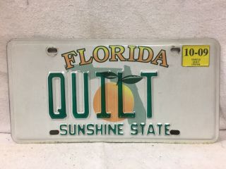 2009 Florida Vanity License Plate “quilt”