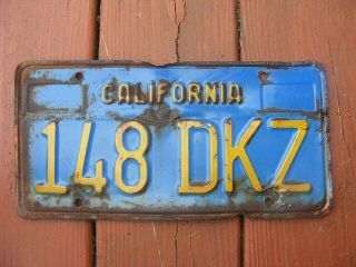 Rustic California Vintage Steel License Plate 1970 
