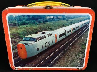 1970 Cn Cp Canadian Rail Road Train Vintage Metal Lunchbox Ohio Art Lunch Box