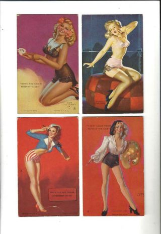 4 Vintage Mutoscope Pinup Girls Cards Gga Zoe Moezert Art