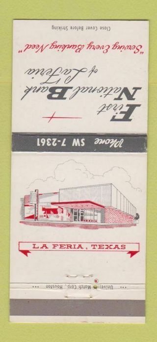 Matchbook Cover - First National Bank Laferia Tx 30 Strike