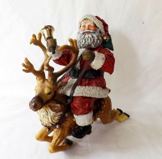 Origl Possible Dreams Clothtiques Santa On Reindeer 713058 W/box No Chimney