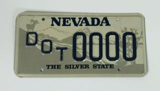 Nevada Sample License Plate " 000 " Dot Department Of Transportation Tag