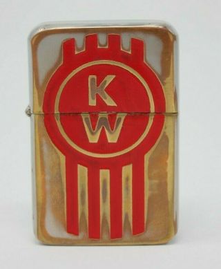 kenworth trucking brass KW lighter thunderbird brand with zippo insert 5
