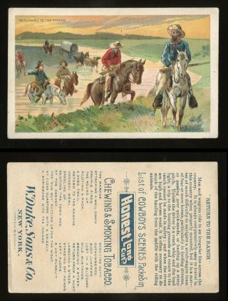 1888 N105 Duke Cowboy Scenes " Return To The Ranche " Poor Aa - 7808