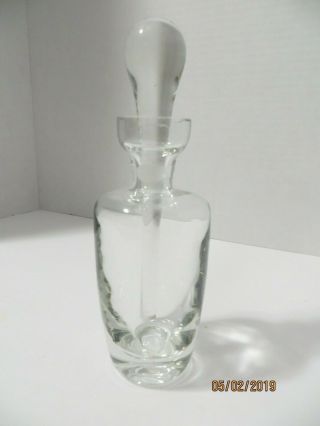 Vintage Clear Glass Perfume Bottle Decanter With Stopper B8