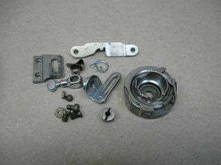 Vtg Singer 201 - 2 Sewing Machine Service Parts Hook Bobbin Case Dog Needle Clamp