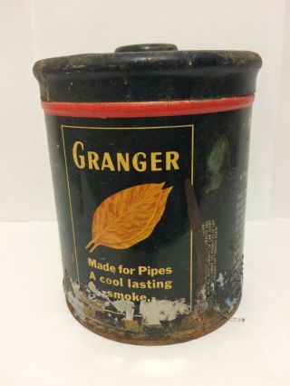Vintage Granger Pipe Tobacco Tin Pointer Dog Tobacciana Ephemera Decor Prop