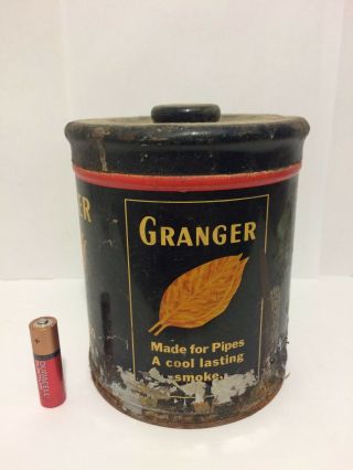 Vintage Granger Pipe Tobacco Tin Pointer Dog Tobacciana Ephemera Decor Prop 5