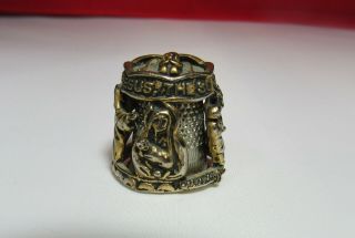 Old Pewter Thimble Life Of Jesus The Son Of God Signed Nicholas Gish Spins Spain