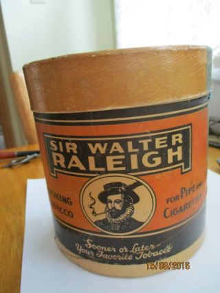 Vintage Sir Walter Raleigh Cardboard Pipe Tobacco Container