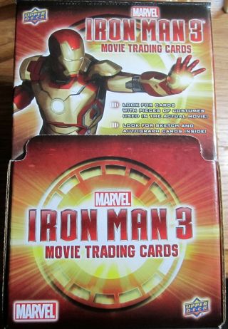 Iron Man 3 Movie Trading Cards Upper Deck Box 36 Packs Of 5 Marvel Comics