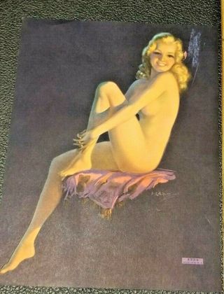Vintage Sales Sample Pin Up Girl Lithograph Print 8 " X 10 " Embossed