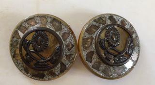 Vintage Pair Lucite Flower Big Buttons