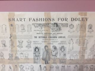 Butterick Vintage Doll Pattern Store Advertising Poster 21 