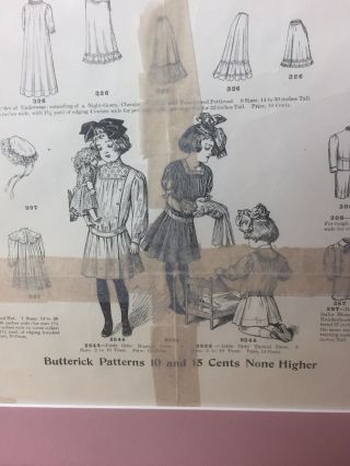 Butterick Vintage Doll Pattern Store Advertising Poster 21 