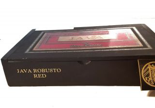 JAVA ROBUSTO RED by Drew Estate Premium Empty Black Wooden Cigar Box with Tag 2
