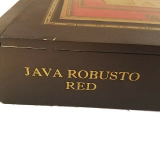 JAVA ROBUSTO RED by Drew Estate Premium Empty Black Wooden Cigar Box with Tag 3