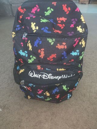 Authentic Walt Disney World Parks Mickey Mouse Backpack Black Rainbow Silhouette
