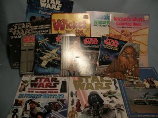 Vintage Star Wars Coloring Books,  Stamp Set,  Activity,  Ewoks,  Clone Wars Sticker