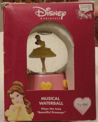 Belle Form Beauty And The Beast Ballerina Musical Snow Globe Enesco
