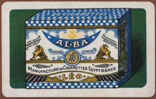 Playing Cards 1 Single Card Old Vintage Alba Cigarettes Packet Tobacco Smoking
