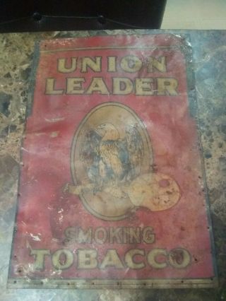 Union Leader Eagle Smoking Tobacco Metal Sign
