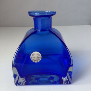 Vintage Cristallo Al Piombo Cobalt Blue Perfume Bottle No Stopper