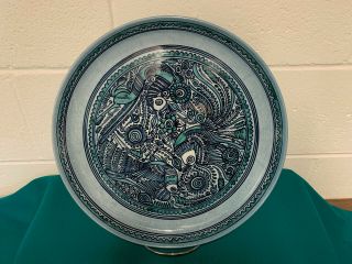 Felix Tissot Taxco Hand Painted Pottery Serving Platter 13 1/4 "